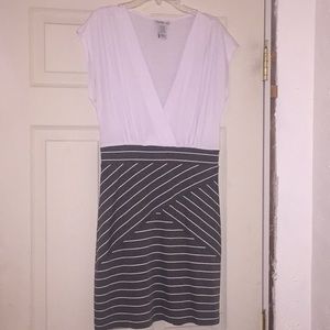 White and grey dress